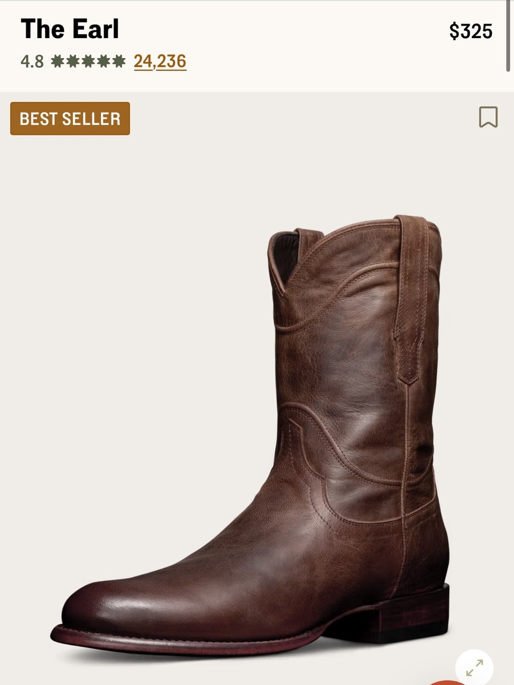 Tecovas Earl Men's Brown Leather Western Boots